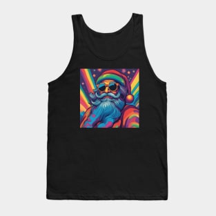 Funky Psychodelic Santa Christmas Colourful block art bold print Tank Top